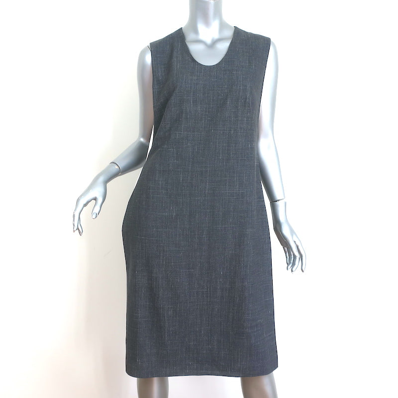 Salvatore Ferragamo Sleeveless Shift Dress Gray Wool & Pink