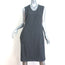 Salvatore Ferragamo Sleeveless Shift Dress Gray Wool & Pink Satin Size 44 NEW