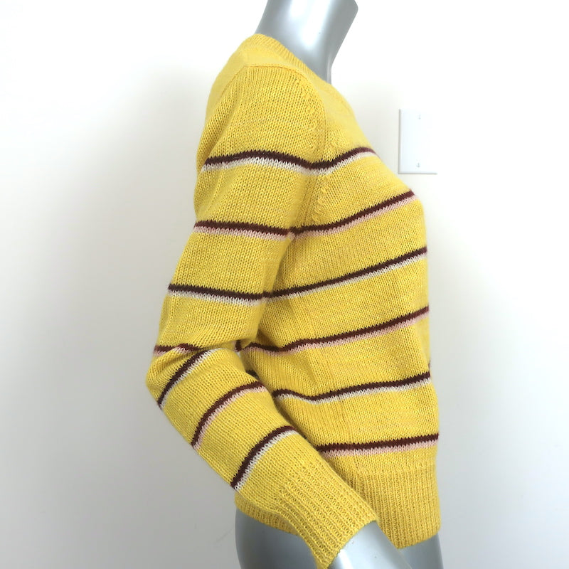 Isabel Marant Etoile Sweater Gian Yellow Striped Alpaca-Blend Size 34