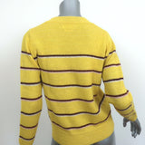 Isabel Marant Etoile Sweater Gian Yellow Striped Alpaca-Blend Size 34