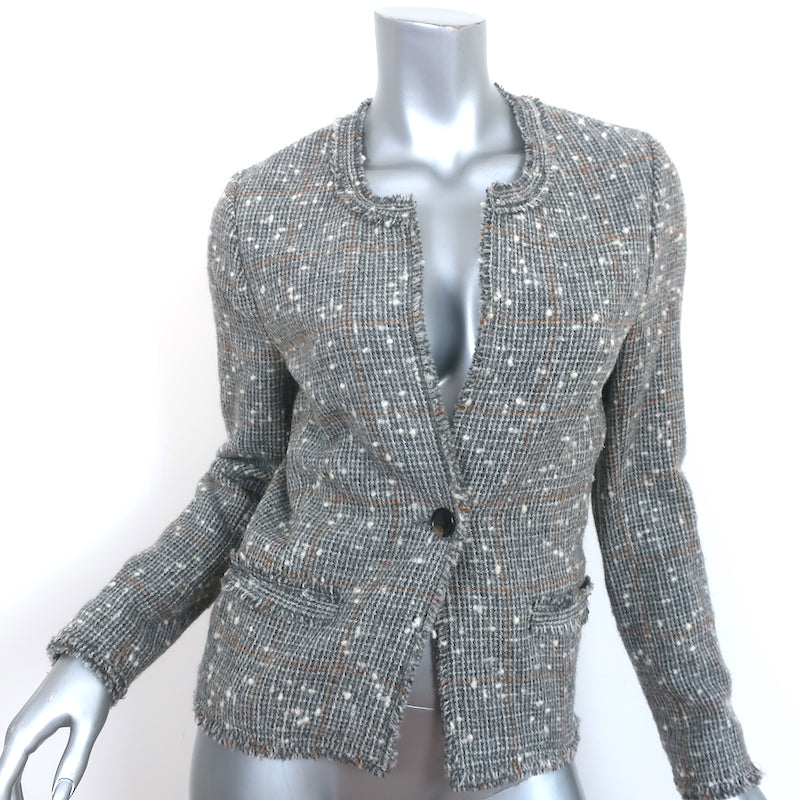 Isabel Marant Etoile Lyra One-Button Tweed Blazer