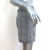 Veronica Beard Mini Skirt Fisher Navy/Multi Linen-Cotton Houndstooth Size 8