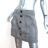 Veronica Beard Mini Skirt Fisher Navy/Multi Linen-Cotton Houndstooth Size 8