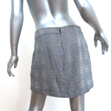 Veronica Beard Mini Skirt Fisher Navy/Multi Linen-Cotton Houndstooth Size 8