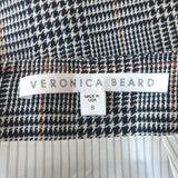 Veronica Beard Mini Skirt Fisher Navy/Multi Linen-Cotton Houndstooth Size 8