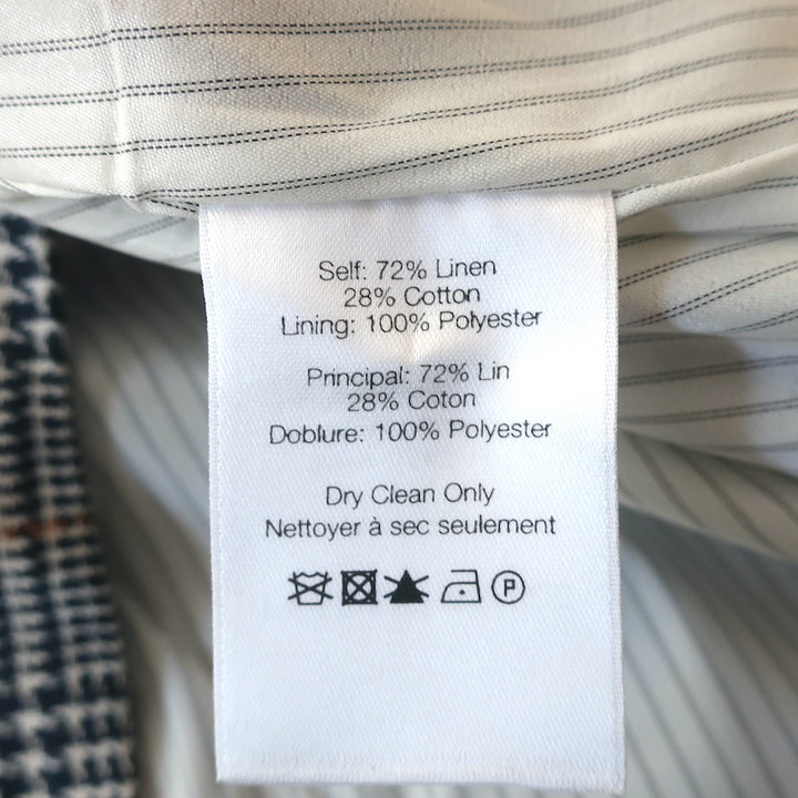 Veronica Beard Mini Skirt Fisher Navy/Multi Linen-Cotton Houndstooth Size 8
