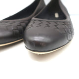 Bottega Veneta Intrecciato Leather Ballet Flats Very Dark Brown Size 39