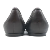 Bottega Veneta Intrecciato Leather Ballet Flats Very Dark Brown Size 39