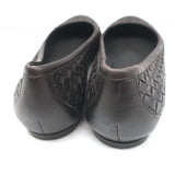 Bottega Veneta Intrecciato Leather Ballet Flats Very Dark Brown Size 39
