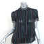 Rag & Bone Top Austin Black/Rainbow Striped Silk Size Extra Small Short Sleeve