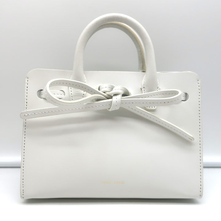 Mansur Gavriel Mini Mini Sun Tote White Leather Crossbody Bag
