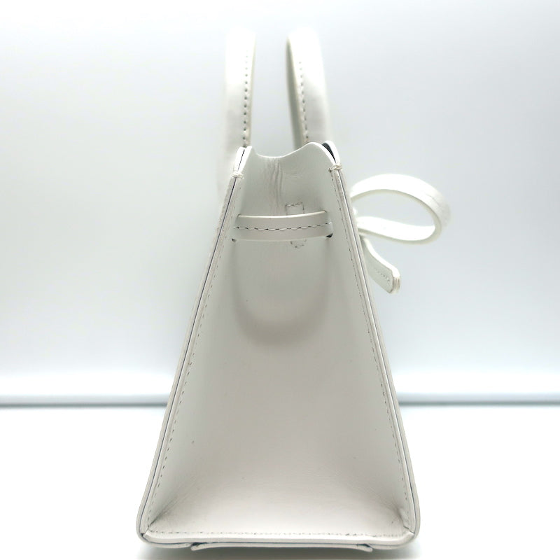 Mansur Gavriel Mini Mini Sun Tote White Leather Crossbody Bag