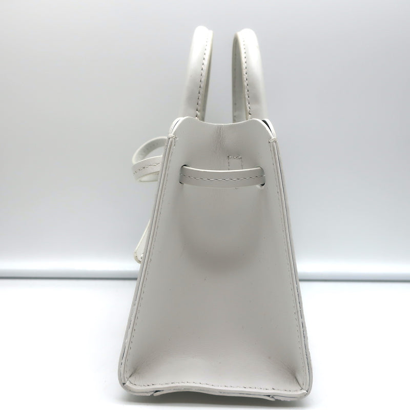 Mansur Gavriel Mini Mini Sun Tote White Leather Crossbody Bag