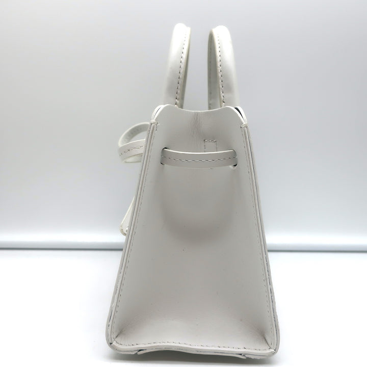 Mansur Gavriel Mini Mini Sun Tote White Leather Crossbody Bag
