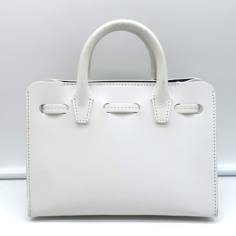 Mansur Gavriel Mini Mini Sun Tote White Leather Crossbody Bag