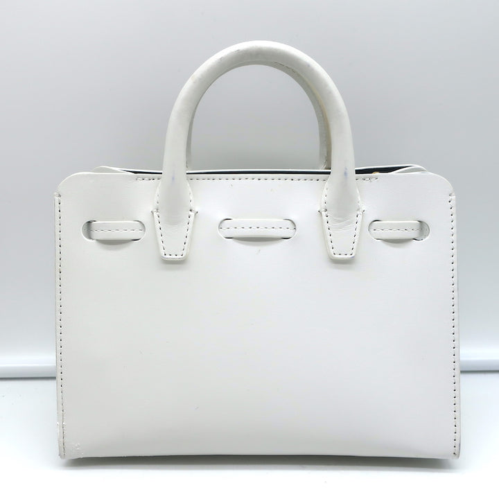 Mansur Gavriel Mini Mini Sun Tote White Leather Crossbody Bag