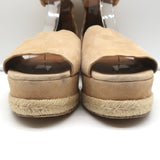 Chloe Lauren Ankle Strap Platform Espadrille Wedge Sandals Beige Suede Size 41