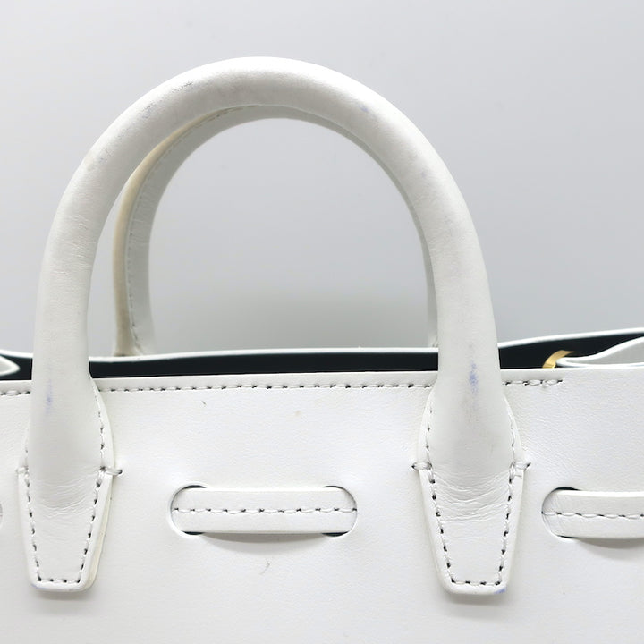 Mansur Gavriel Mini Mini Sun Tote White Leather Crossbody Bag