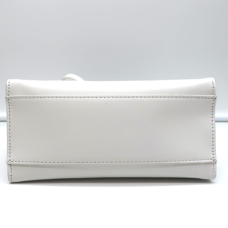 Mansur Gavriel Mini Mini Sun Tote White Leather Crossbody Bag