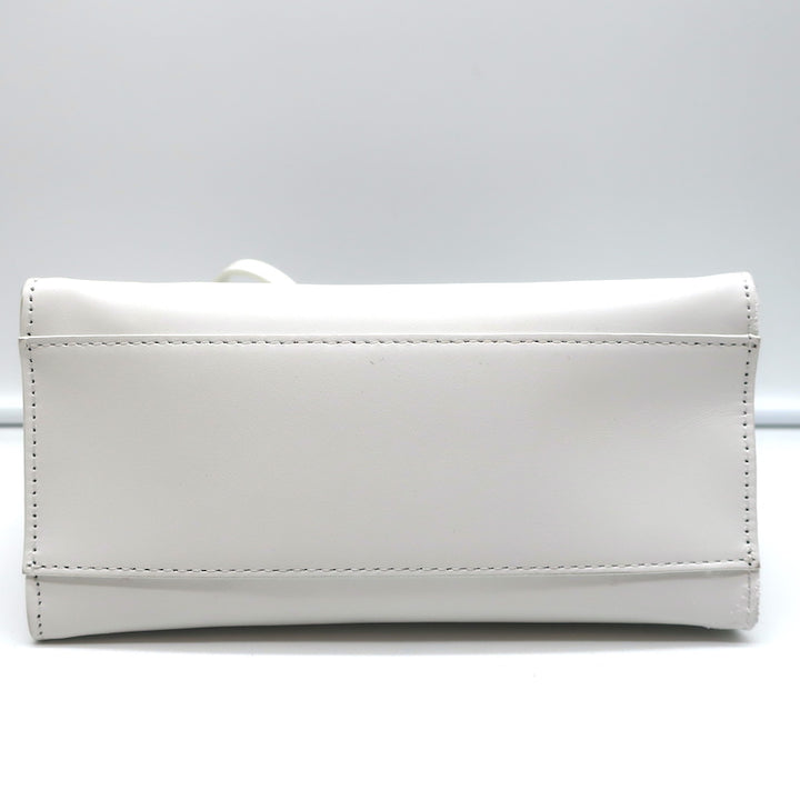 Mansur Gavriel Mini Mini Sun Tote White Leather Crossbody Bag