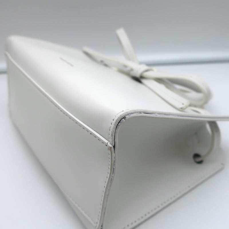 Mansur Gavriel Mini Mini Sun Tote White Leather Crossbody Bag