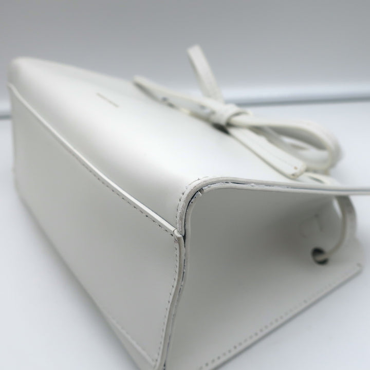 Mansur Gavriel Mini Mini Sun Tote White Leather Crossbody Bag