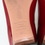 Aquazzura Forever Marilyn Tassel Flats Red Patent Leather Size 38.5