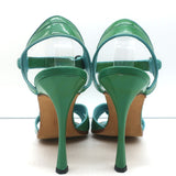 Manolo Blahnik Ankle Strap Sandals Green Patent Leather Size 40 Open Toe Heels