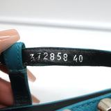 Balenciaga Studded T-Strap Sandals Blue Leather Size 40 Slingback Flats