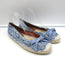 Missoni Lace-Up Espadrille Flats Blue/White Knit Size 39