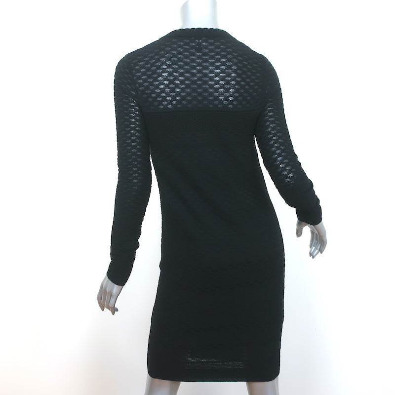 missoni long sleeve dress M Missoni Long Sleeve Dress Black Textured Knit Size 40 – Celebrity Owned