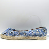 Missoni Lace-Up Espadrille Flats Blue/White Knit Size 39