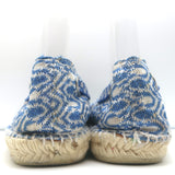 Missoni Lace-Up Espadrille Flats Blue/White Knit Size 39