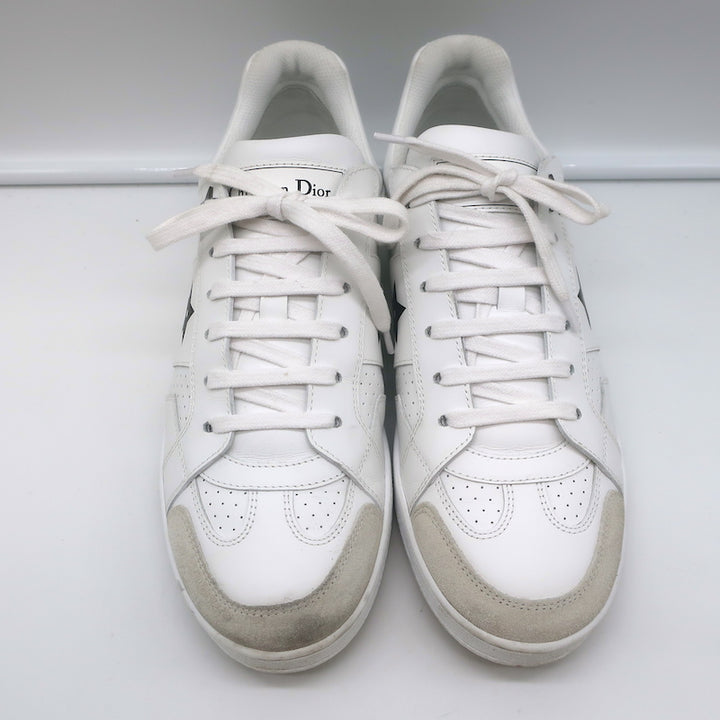 Christian Dior Star Low Top Sneakers White Leather and Gray Suede Size 37.5