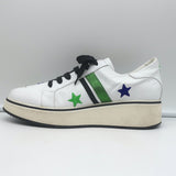 Veronica Beard Star-Embroidered Sneakers Emmerson White Leather Size 41