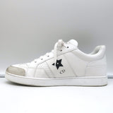 Christian Dior Star Low Top Sneakers White Leather and Gray Suede Size 37.5