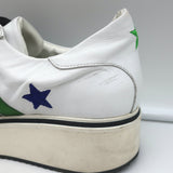 Veronica Beard Star-Embroidered Sneakers Emmerson White Leather Size 41
