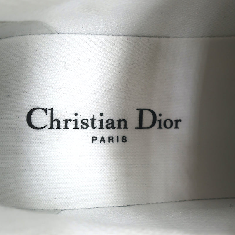 Christian Dior Star Low Top Sneakers White Leather and Gray Suede Size 37.5