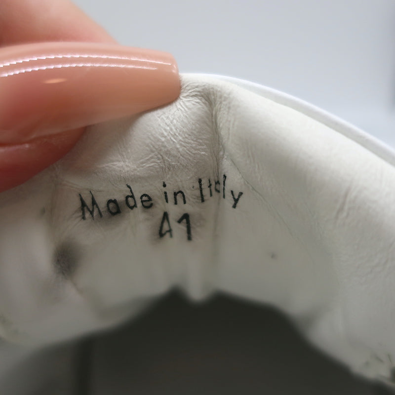 Veronica Beard Star-Embroidered Sneakers Emmerson White Leather Size 41