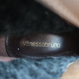 Vanessa Bruno Faux Fur Trim Boots Brown Leather & Black Suede Size 41