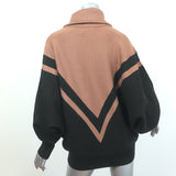 SER.O.YA Sweater Abi Black/Tan Chevron Knit Size Small Quarter-Zip Pullover NEW