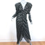Ronny Kobo Midi Dress Astrid Black/Silver Fil Coupe Chiffon Size Large NEW