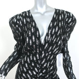 Ronny Kobo Midi Dress Astrid Black/Silver Fil Coupe Chiffon Size Large NEW