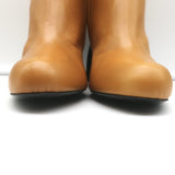 Dries Van Noten Sculpted-Heel Boots Mustard Leather Size 41