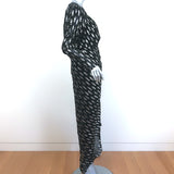 Ronny Kobo Midi Dress Astrid Black/Silver Fil Coupe Chiffon Size Large NEW