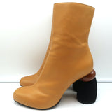 Dries Van Noten Sculpted-Heel Boots Mustard Leather Size 41