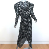 Ronny Kobo Midi Dress Astrid Black/Silver Fil Coupe Chiffon Size Large NEW