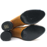 Dries Van Noten Sculpted-Heel Boots Mustard Leather Size 41