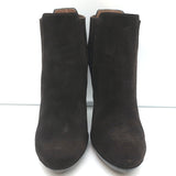Bottega Veneta Ankle Boots Dark Brown Suede Size 41 High Heel Chelsea Booties