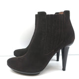 Bottega Veneta Ankle Boots Dark Brown Suede Size 41 High Heel Chelsea Booties